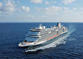 Het schip de De Nieuw Statendam van Holland America Line aan het varen
